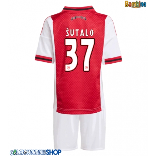 Maglie da calcio Ajax Josip Sutalo #37 Prima Maglia Bambino 2025-26 Manica Corta + Pantaloni corti)